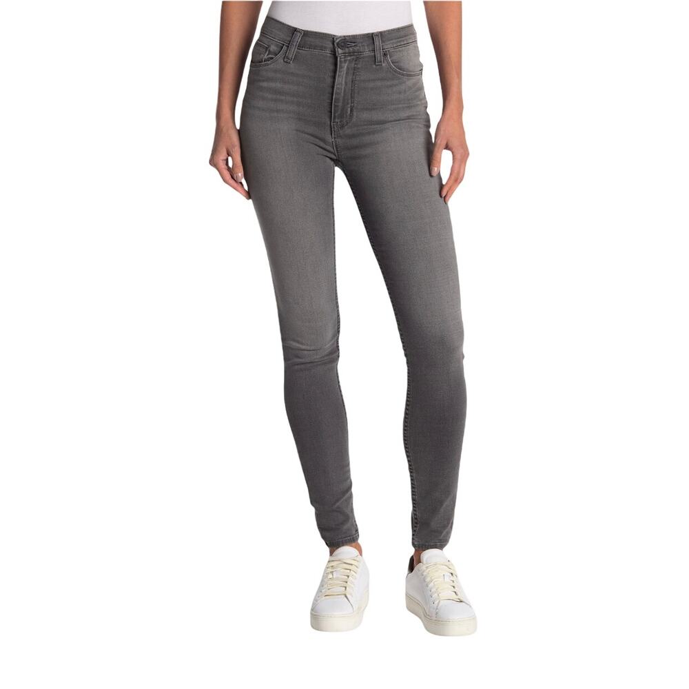 Hudson Blair High Waisted Skinny Jeans Gray 29
